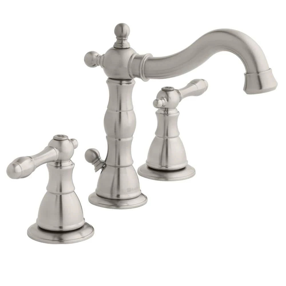 Glacier Bay Lyndhurst 8 in. Widespread 2-Handle High-Arc Bathroom Faucet in Brushed Nickel 1 Glacier Bay Lyndhurst 8 in. Widespread 2-Handle High-Arc Bathroom Faucet in Brushed Nickel