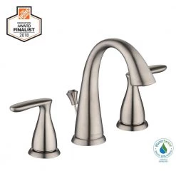 Glacier Bay Meansville 8 in. Widespread 2-Handle High-Arc Bathroom Faucet in Brushed Nickel -Bathroom Faucets Store brushed nickel glacier bay widespread bathroom faucets hd67307w 6104 77 1000