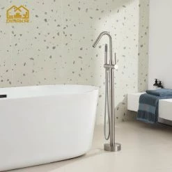 Hlihome Freestanding Single-Handle Bathtub Faucet with Hand Shower in Brushed Nickel -Bathroom Faucets Store brushed nickel hlihome claw foot tub faucets dk 9057 34 bn 31 1000