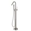 Hlihome Freestanding Single-Handle Bathtub Faucet with Hand Shower in Brushed Nickel