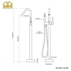 Hlihome Freestanding Single-Handle Bathtub Faucet with Hand Shower in Brushed Nickel -Bathroom Faucets Store brushed nickel hlihome claw foot tub faucets dk 9057 34 bn c3 1000