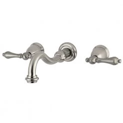 Kingston Brass Restoration 2-Handle Wall-Mount Roman Tub Faucet in Brushed Nickel (Valve Included)