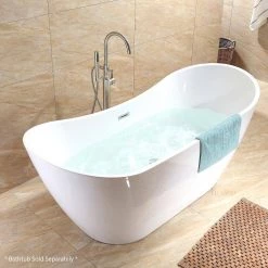 LUXIER Modern Freestanding Single-Handle Floor-Mount Roman Tub Faucet Filler with Hand Shower in Brushed Nickel -Bathroom Faucets Store brushed nickel luxier roman tub faucets ftf01 tb c3 1000