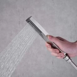 Magic Home Single-Handle Brass Floor Mounted Claw Foot Bath Freestanding Tub Faucet with Hand Shower in Brushed Nickel -Bathroom Faucets Store brushed nickel magic home claw foot tub faucets mms ab512bn 1f 1000