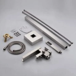 Magic Home Single-Handle Brass Floor Mounted Claw Foot Bath Freestanding Tub Faucet with Hand Shower in Brushed Nickel -Bathroom Faucets Store brushed nickel magic home claw foot tub faucets mms ab512bn 44 1000