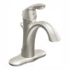 MOEN Eva Single Hole Single-Handle High-Arc Bathroom Faucet in Brushed Nickel