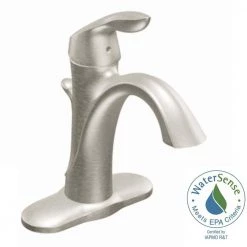 MOEN Eva Single Hole Single-Handle High-Arc Bathroom Faucet in Brushed Nickel -Bathroom Faucets Store brushed nickel moen single hole bathroom faucets 6400bn c3 1000