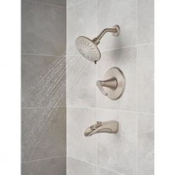 Pfister Brea Single-Handle 3-Spray Tub and Shower Faucet in Brushed Nickel with Waterfall Spout (Valve Included) -Bathroom Faucets Store brushed nickel pfister bathtub shower faucet combos 8p8 ws2 brsk a0 1000