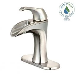 Pfister Brea 4 in. Centerset Single-Handle Bathroom Faucet in Brushed Nickel -Bathroom Faucets Store brushed nickel pfister centerset bathroom faucets lf 042 brkk 4f 1000