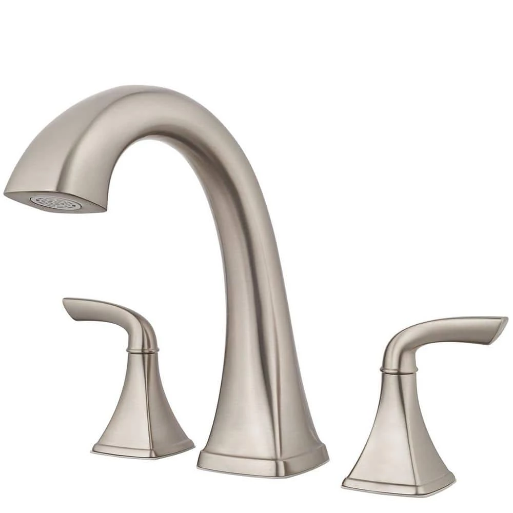 Pfister Bronson 2-Handle Tub Deck Mount Roman Tub Faucet Trim in Brushed Nickel (Valve Not Included) 1 Pfister Bronson 2-Handle Tub Deck Mount Roman Tub Faucet Trim in Brushed Nickel (Valve Not Included)