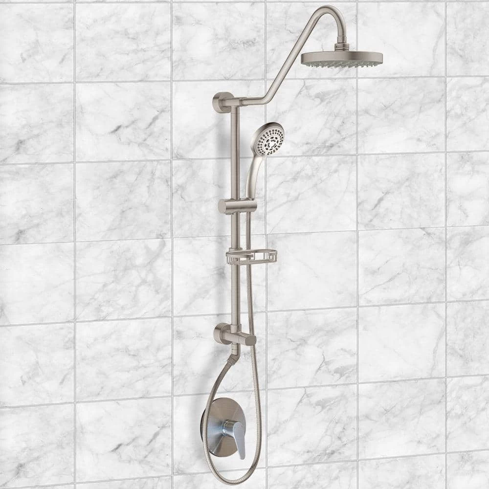 PULSE Showerspas 6-spray 8 in. Dual Shower Head and Handheld Shower Head with Low Flow in Brushed Nickel 3 PULSE Showerspas 6-spray 8 in. Dual Shower Head and Handheld Shower Head with Low Flow in Brushed Nickel - Image 3
