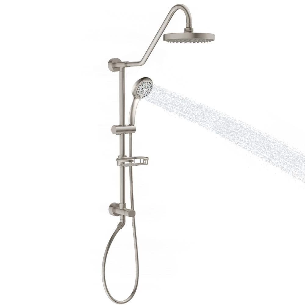 PULSE Showerspas 6-spray 8 in. Dual Shower Head and Handheld Shower Head with Low Flow in Brushed Nickel 2 PULSE Showerspas 6-spray 8 in. Dual Shower Head and Handheld Shower Head with Low Flow in Brushed Nickel - Image 2