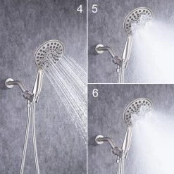 Rainlex Single-Handle 6-Spray Round High Pressure Shower Faucet with 6 in. Shower Head in Brushed Nickel (Valve Included) -Bathroom Faucets Store brushed nickel rainlex shower faucets rx92101bn 6 1f 1000