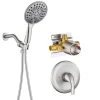 Rainlex Single-Handle 6-Spray Round High Pressure Shower Faucet with 6 in. Shower Head in Brushed Nickel (Valve Included)