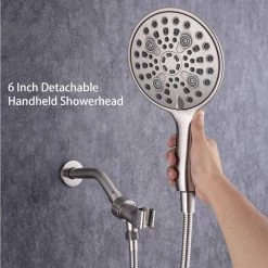Rainlex Single-Handle 6-Spray Round High Pressure Shower Faucet with 6 in. Shower Head in Brushed Nickel (Valve Included) -Bathroom Faucets Store brushed nickel rainlex shower faucets rx92101bn 6 76 1000