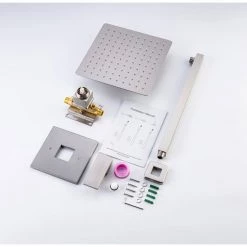 Rainlex 10 in. Shower Head Single-Handle 1-Spray Square High Pressure Shower Faucet in Brushed Nickel (Valve Included) -Bathroom Faucets Store brushed nickel rainlex shower faucets rx93101bn 10 76 1000