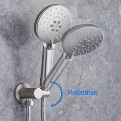 Rainlex 10 in.Shower Head Single-Handle 3-Spray Round High Pressure Shower Faucet, Tub Spout in Brushed Nickel (Valve Included) 10 Rainlex 10 in.Shower Head Single-Handle 3-Spray Round High Pressure Shower Faucet, Tub Spout in Brushed Nickel (Valve Included) -Bathroom Faucets Store brushed nickel rainlex shower faucets rx96203bn 10 44 1000