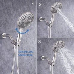 Rainlex Single-Handle 6-Spray Round High Pressure Shower Faucet with 6 in. Shower Head in Brushed Nickel (Valve Included) -Bathroom Faucets Store brushed nickel rainlex shower faucets w92101bn 6 4f 1000