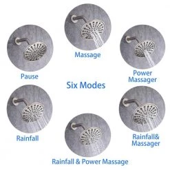 Rainlex Single-Handle 6-Spray Round High Pressure Shower Faucet with 6 in. Shower Head in Brushed Nickel (Valve Included) -Bathroom Faucets Store brushed nickel rainlex shower faucets w92201bn 6 44 1000