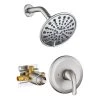 Rainlex Single-Handle 6-Spray Round High Pressure Shower Faucet with 6 in. Shower Head in Brushed Nickel (Valve Included)