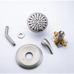 Rainlex Single-Handle 6-Spray Round High Pressure Shower Faucet with 6 in. Shower Head in Brushed Nickel (Valve Included) -Bathroom Faucets Store brushed nickel rainlex shower faucets w92201bn 6 76 1000