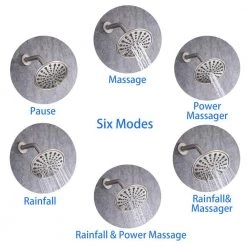 Rainlex Single-Handle 6-Spray Round High Pressure Shower Faucet with 6 in. Shower Head in Brushed Nickel (Valve Included) -Bathroom Faucets Store brushed nickel rainlex shower faucets w92202bn 6 44 1000