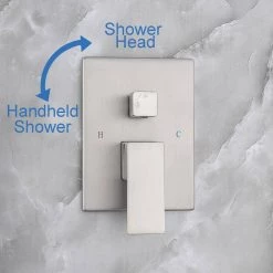 Rainlex Single-Handle 1-Spray 10 in. Shower Head Square High Pressure Shower Faucet in Brushed Nickel (Valve Included) -Bathroom Faucets Store brushed nickel rainlex shower faucets w93102bn 10 44 1000