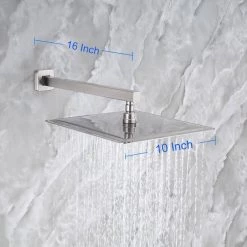 Rainlex Single-Handle 1-Spray 10 in. Shower Head Square High Pressure Shower Faucet in Brushed Nickel (Valve Included) -Bathroom Faucets Store brushed nickel rainlex shower faucets w93102bn 10 fa 1000