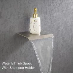 Rainlex Single-Handle 3-Spray Square Waterfall Spout High Pressure Tub and Shower Faucet in Brushed Nickel (Valve Included) -Bathroom Faucets Store brushed nickel rainlex shower faucets w97203bn 12 4f 1000