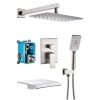 Rainlex Single-Handle 3-Spray Square Waterfall Spout High Pressure Tub and Shower Faucet in Brushed Nickel (Valve Included)