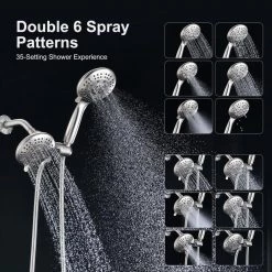 PROOX Single-Handle 6-Spray Round High Pressure Shower Faucet in Brushed Nickel (Valve Included) -Bathroom Faucets Store brushed nickel shower faucets prad794bn 4f 1000