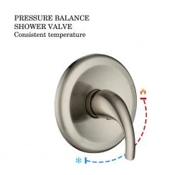 PROOX Single-Handle 6-Spray Round High Pressure Shower Faucet in Brushed Nickel (Valve Included) -Bathroom Faucets Store brushed nickel shower faucets prad794bn 76 1000