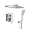 Tahanbath Single-Handle 3-Spray Patterns Anti-scald Shower Fixtures with Rough-In Pressure Balanced Valve in Brushed Nickel