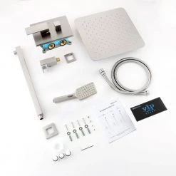 Tahanbath Single-Handle 3-Spray Patterns Anti-scald Shower Fixtures with Rough-In Pressure Balanced Valve in Brushed Nickel -Bathroom Faucets Store brushed nickel shower faucets w1194 d98102bn kxc 76 1000