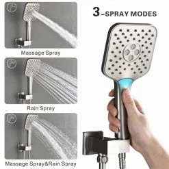 Toject Pardo 3-Spray Patterns with 1.8 GPM 9.8 in. Wall Mount Dual Shower Heads with Handheld Shower in Brushed Nickel -Bathroom Faucets Store brushed nickel toject dual shower heads pd 300 77 1000