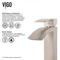 VIGO Duris Single-Handle Single Hole Bathroom Faucet in Brushed Nickel -Bathroom Faucets Store brushed nickel vigo vessel sink faucets vg03007bn 40 1000