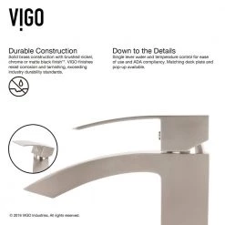VIGO Duris Single-Handle Single Hole Bathroom Faucet in Brushed Nickel -Bathroom Faucets Store brushed nickel vigo vessel sink faucets vg03007bn a0 1000