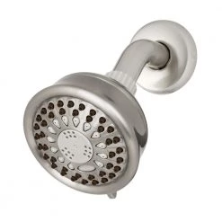 Waterpik 5-Spray 3.8 in. Single Wall Mount Low Flow Fixed Shower Head in Brushed Nickel