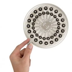 Waterpik 6-Spray Patterns 7 in. Drencher Wall Mount Adjustable Fixed Shower Head in Brushed Nickel -Bathroom Faucets Store brushed nickel waterpik fixed shower heads xed 639e 1f 1000