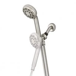 Waterpik Height Select 7-Spray Patterns with 1.8 GPM 4 in. Height Select Wall Mount Handheld Shower Head in Brushed Nickel -Bathroom Faucets Store brushed nickel waterpik handheld shower heads xdl 769me 31 1000