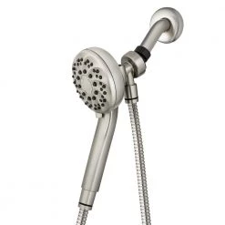 Waterpik Height Select 7-Spray Patterns with 1.8 GPM 4 in. Height Select Wall Mount Handheld Shower Head in Brushed Nickel -Bathroom Faucets Store brushed nickel waterpik handheld shower heads xdl 769me 4f 1000