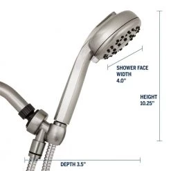 Waterpik Height Select 7-Spray Patterns with 1.8 GPM 4 in. Height Select Wall Mount Handheld Shower Head in Brushed Nickel -Bathroom Faucets Store brushed nickel waterpik handheld shower heads xdl 769me a0 1000