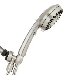 Waterpik 6-Spray Patterns 4.5 in. Single Wall Mount Adjustable Handheld Shower Head in Brushed Nickel -Bathroom Faucets Store brushed nickel waterpik handheld shower heads zzr 769m5e 1f 1000