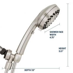 Waterpik 6-Spray Patterns 4.5 in. Single Wall Mount Adjustable Handheld Shower Head in Brushed Nickel -Bathroom Faucets Store brushed nickel waterpik handheld shower heads zzr 769m5e 40 1000