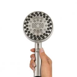 Waterpik 6-Spray Patterns 4.5 in. Single Wall Mount Adjustable Handheld Shower Head in Brushed Nickel -Bathroom Faucets Store brushed nickel waterpik handheld shower heads zzr 769m5e 77 1000