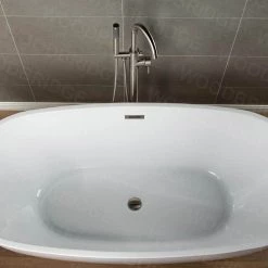 WOODBRIDGE Everette Single-Handle Freestanding Tub Faucet with Hand Shower in Brushed Nickel -Bathroom Faucets Store brushed nickel woodbridge claw foot tub faucets f1001 1f 1000