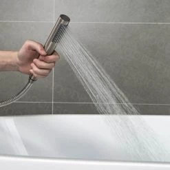 WOODBRIDGE Everette Single-Handle Freestanding Tub Faucet with Hand Shower in Brushed Nickel -Bathroom Faucets Store brushed nickel woodbridge claw foot tub faucets f1001 a0 1000