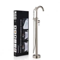 WOODBRIDGE Eureka Single-Handle Freestanding Tub Faucet with Hand Shower in Brushed Nickel -Bathroom Faucets Store brushed nickel woodbridge claw foot tub faucets f1004 31 1000