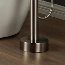 WOODBRIDGE Eureka Single-Handle Freestanding Tub Faucet with Hand Shower in Brushed Nickel -Bathroom Faucets Store brushed nickel woodbridge claw foot tub faucets f1004 d4 1000