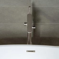 WOODBRIDGE Beaumont Single-Handle Freestanding Floor Mount Tub Filler Faucet with Hand Shower in Brushed Nickel 14 WOODBRIDGE Beaumont Single-Handle Freestanding Floor Mount Tub Filler Faucet with Hand Shower in Brushed Nickel -Bathroom Faucets Store brushed nickel woodbridge claw foot tub faucets f1076 1d 1000